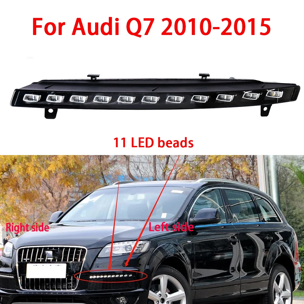 4L0953041E 4L0953042E Fit For Audi Q7 2010-2015 DRL Turn Signal Lamps Running Lamps 11 LED Light Dynamic Running Lamps