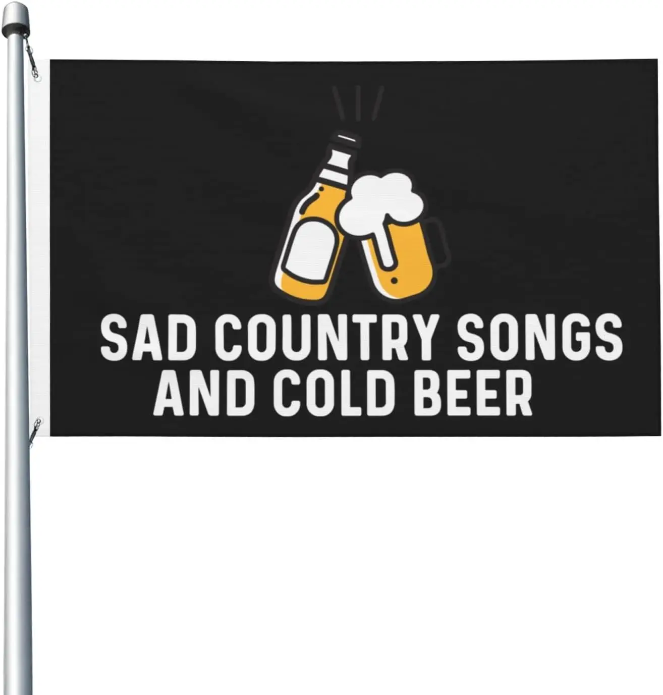 Flagnshow 100% Polyester Sad Country Songs And Cold Beer Flag