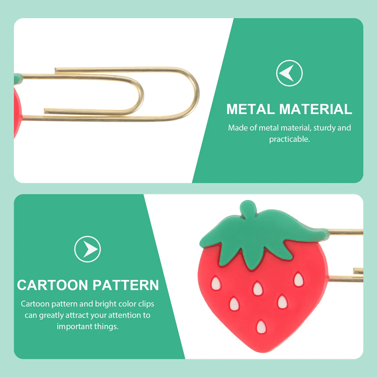 8Pcs Avocado Inspired Metal Paper Clips Premium Quality Bright Design for Bookmarking Calendar Marking Notepad Binding