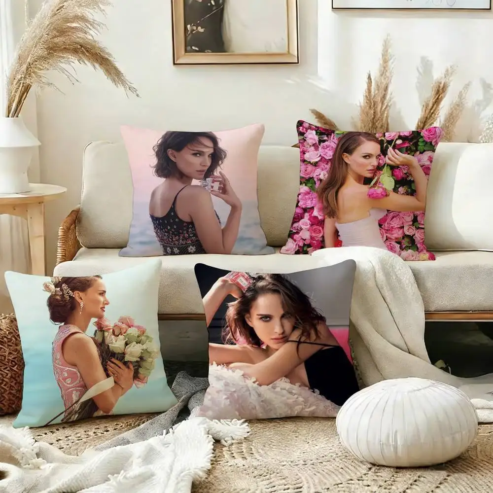 

Beautful N-Natalie P-Portman Pillow Case Square Double Sided Sofa Cushion Cover Bedroom Bedside Pillow