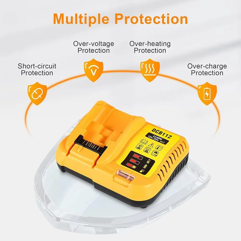 Замена зарядного устройства DCB112 для аккумулятора dewalt 20 В DCB123 DCB125 DCB203 DCB204 DCB206 (батарея в комплект не входит)