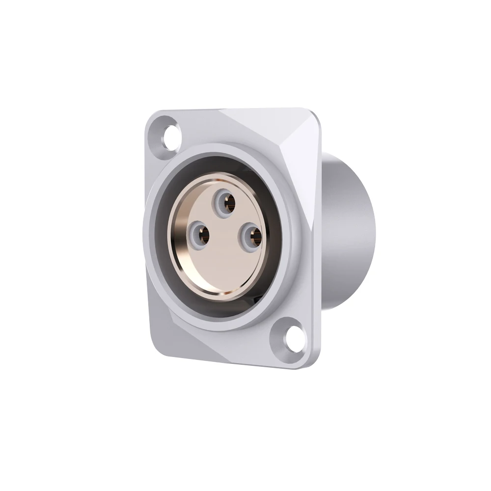Monosaudio XLR-Buchsen-Chassis, vergoldete Steckerbuchse aus reinem Kupfer für Schalttafelmontage, PTFE-Isolierungssteckdose für Mixer, Verstärker, Mikrofon sprechen – Detail 4