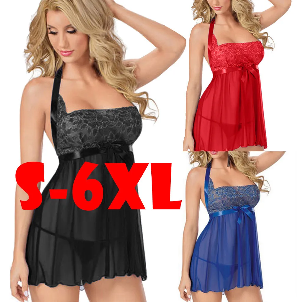 Mesh Skirt Eyelash Lace Plus Size Clothing Sexy Dress For Sex Night See Through Skirt Bare Chest Lace Bodycon Dress Dress + Tong