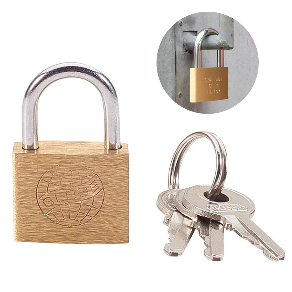 Copper Padlock 20mm Small Locks with 3 Keys for Luggage Case Locker Home Improvement Hardware