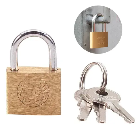 Copper Padlock 20mm Small Locks with 3 Keys for Luggage Case Locker Home Improvement Hardware