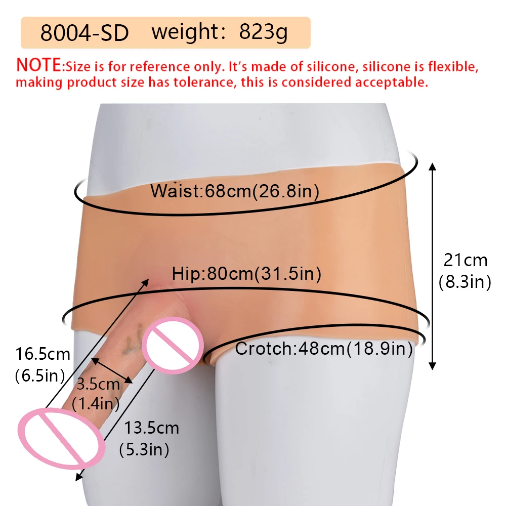 6.5in Realistic Silicone Strapon Cock Skin Strap-On Dildo Pants,Realistic Surface Wearable Dildo,Lesbian Anal Plug,Couple SexToy view 2