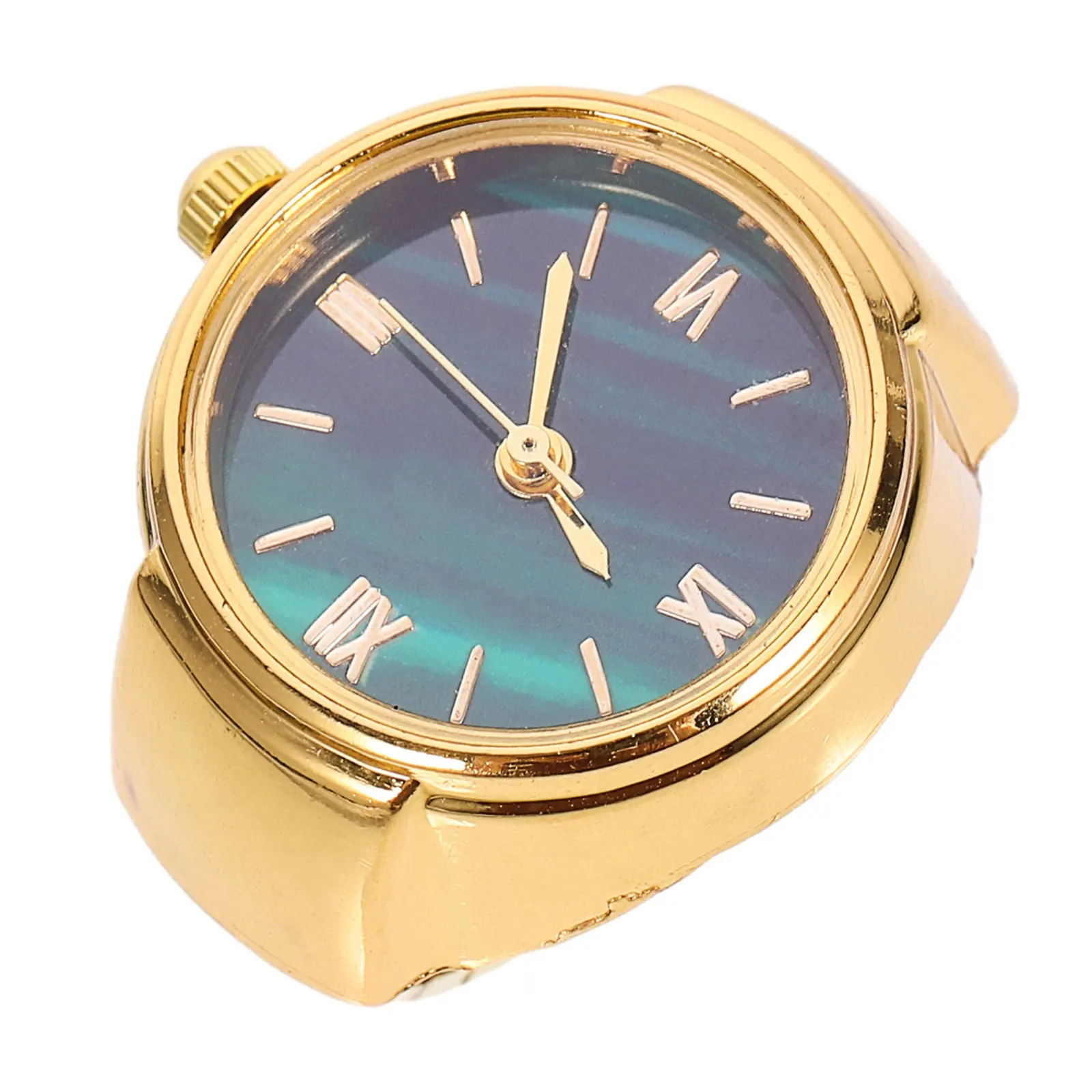 

Mini Finger Watch Ring Roman Numeral Modern Design for Women Men Casual Formal Stylish Ring Watch Green Finger Watches