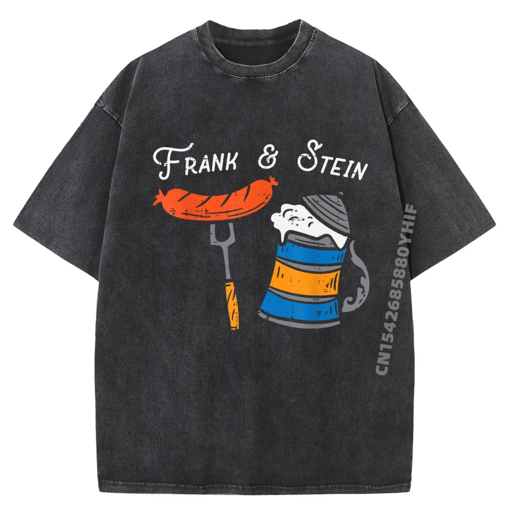 

Frank And Stein Funny German Bavarian Oktoberfest Men Women Anime T Shirts Graphic T Shirt Men Washed Tees Character