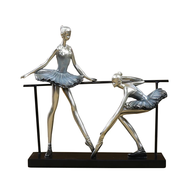 

Ballerina Statue Handmade Resin Ballet Girl Sculpture Dancer Exercise Room Decor Iron Art and Craft Ornament Present