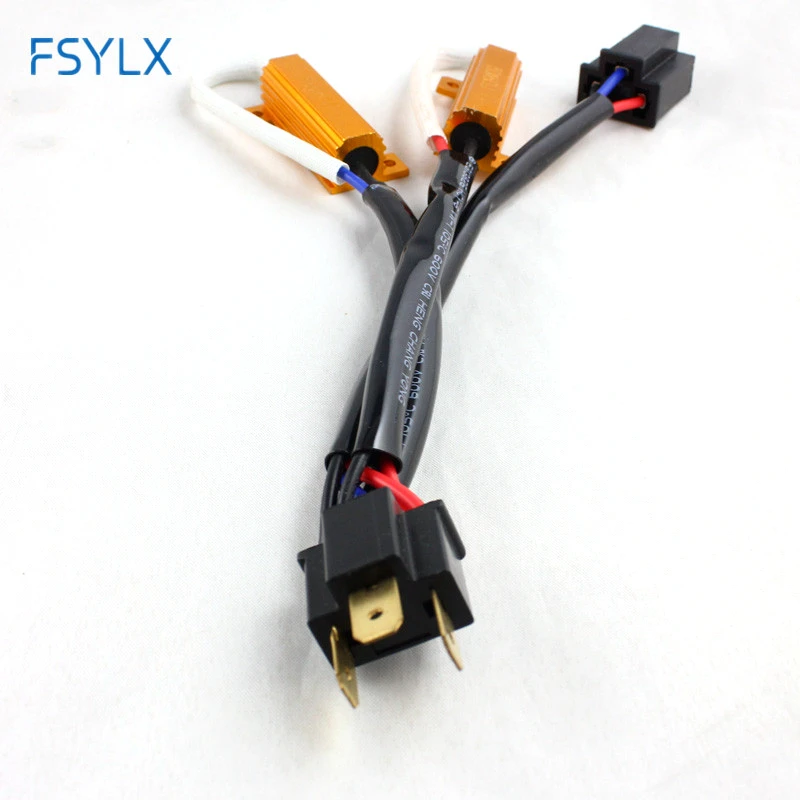 FSYLX H4 HB2 9003 50W 6Ohm Canbus led hid Headlight Load Resistor h4 Fog Light Lamp Decoder Connection Resistance no error