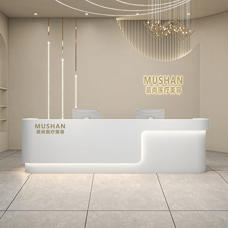 Counter Table Customer Center Beauty Salon Furniture Reception Atelier Luxury Office Minimalist Desk Empfangstheke Luxurious