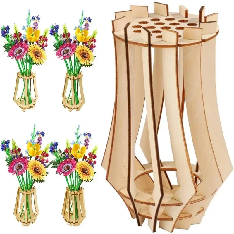 Soporte de Madera DIY de Alta Calidad 2026 para Rosas Lego, Flores de Cerezo, Girasoles, Tulipanes, Narcisos, Loto, Decoración del Hogar