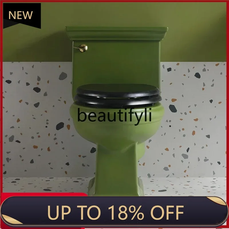 

Z189 Dark green retro trimmed toilet household American French style toilet