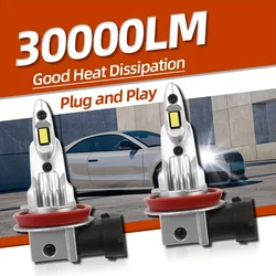 Car Fog Lamps 9006 HB4 H8 H11 H9 H1 H4 H7 9005 HB3 Auto Headlights 30000LM 160W 6500K LED Bulbs CSP Chip Easy To Install