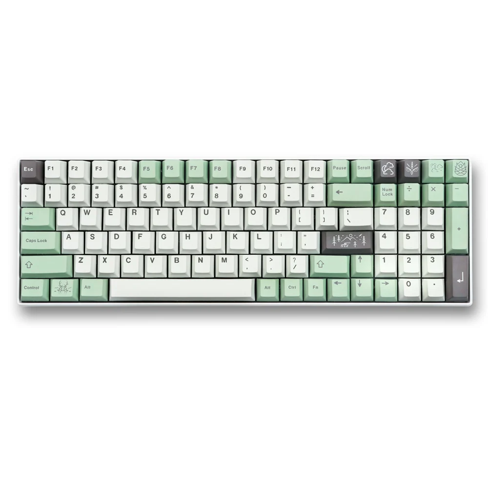 

GMK November Fog Key Hat Green Cherry Factory Complete PBT Heat Sublimation