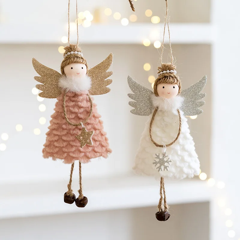 Christmas Wings Dress  Angel Dolls Princess Dress Party Angel Pendant New Year Gift with Wings Xmas Tree Pendant Home Decor 2024