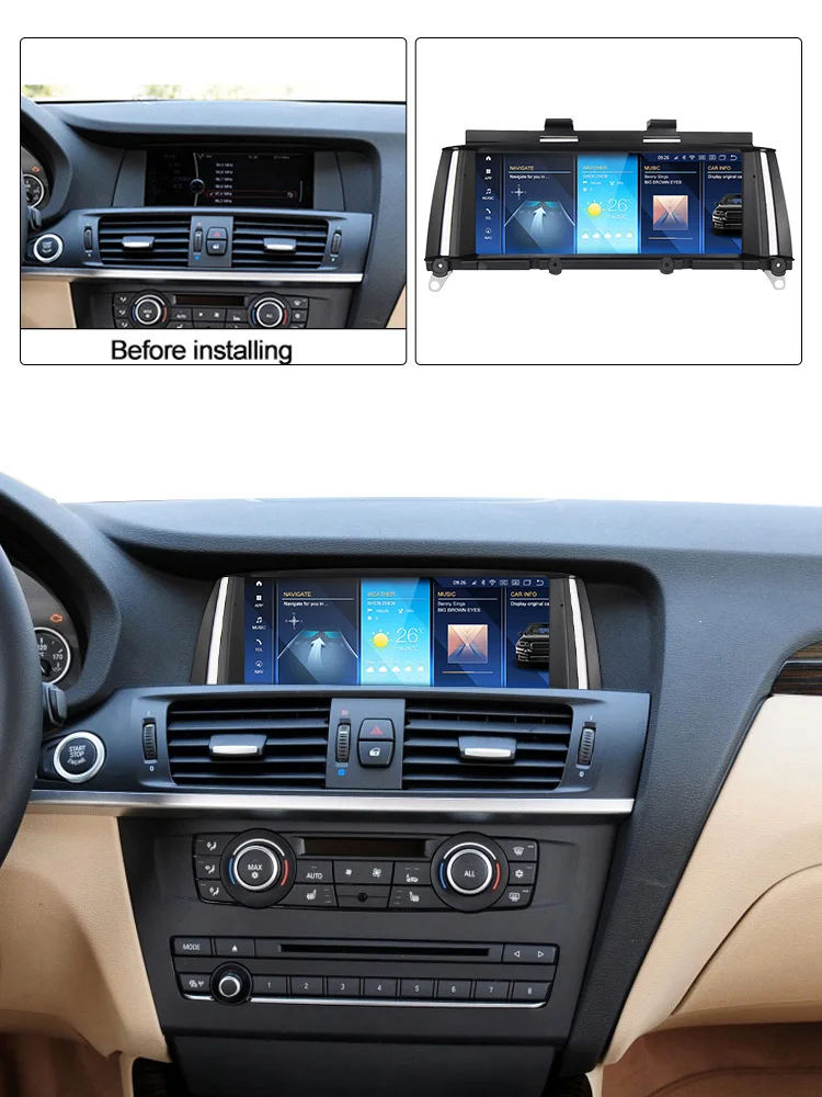 Snapdragon 680 8.8inch For BMW X3 F25 X4 F26 NBT EVO System Multimedia Player Android 13 8G+256G GPS Wireless Carplay Car Radio