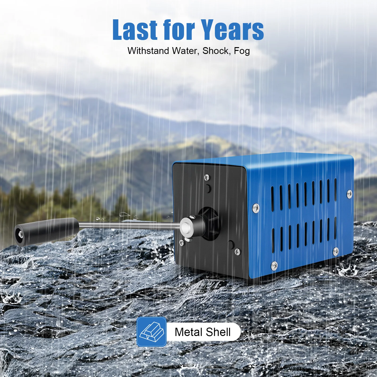 20W Manual Crank Emergency Generator, Multi Voltage Output (3V/5V/6V/9V/12V/15V), Portable Hand Powered Dynamo for Camping, Outdoor Adventure & Phone Charging