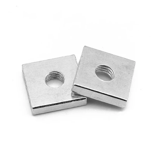 Imagen 2 del producto 20/ 40 unids/lote M3 M4 M5 M6 tuerca cuadrada de acero al carbono galvanizado cromado bloque cuadrilátero fino Compatible con Prusa MK3 DIN562