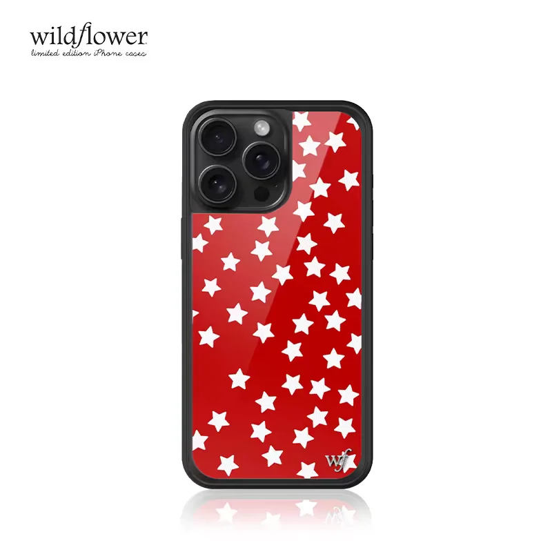 

Wildflower Girls Red Star Stardust Phone Case for iPhone 12 13 14 15 16 17 Pro Max Plus 17Pro Air wf tiny spot Cover Cases