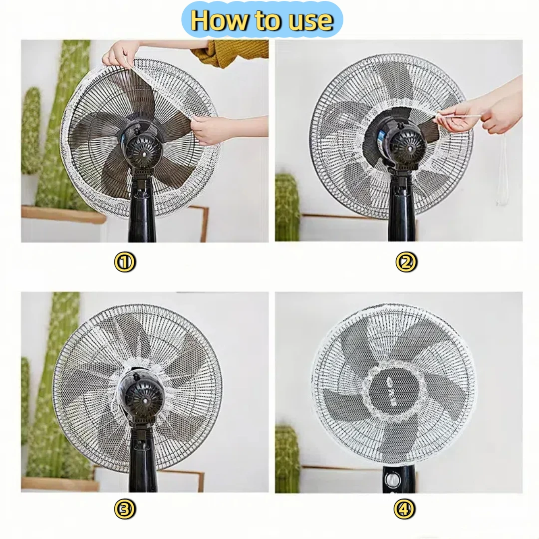 Reusable Anti-pinch Fan Guard - Convenient Installation, Fits 15.75-19.69in Size Fans - D Washable Fan Grille Accessories - Image 2
