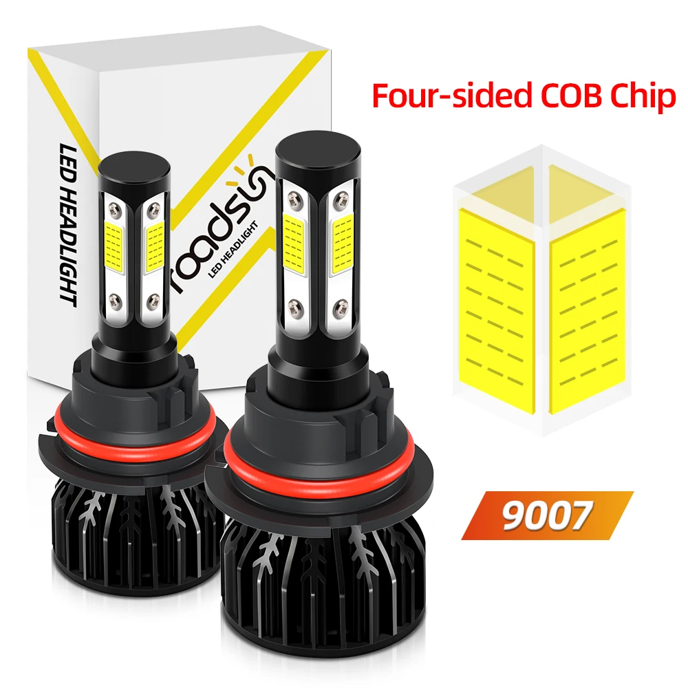 

9007 Bulbs H13 9004 H4 All In One LED 9005/HB3 9006/HB4 H7 H11 Hi/Lo Beam 25000LM 6500K White Plug-N-Play Super Bright 2PCS