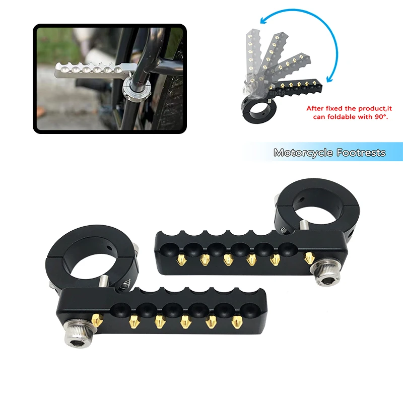 

For Tiger Explorer For BMW R1200GS For HONDA X-ADV NC750X Motorcycle Highway Front Foot Pegs Folding Footrests Clamps 22-25mm