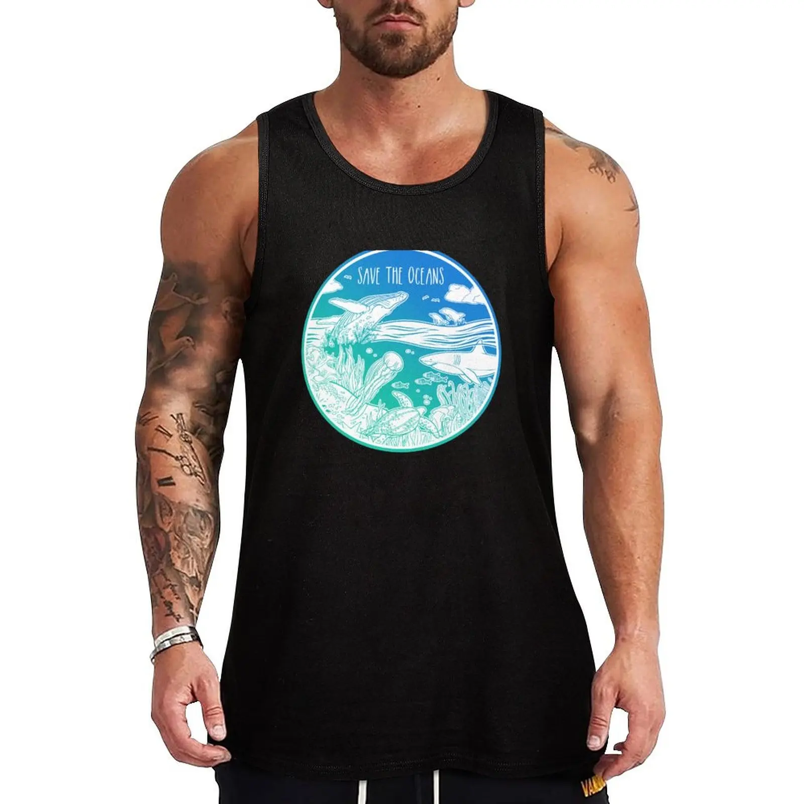 

Save the Oceans! Tank Top clothing men Men gym sportswear sleeveless t-shirts for men