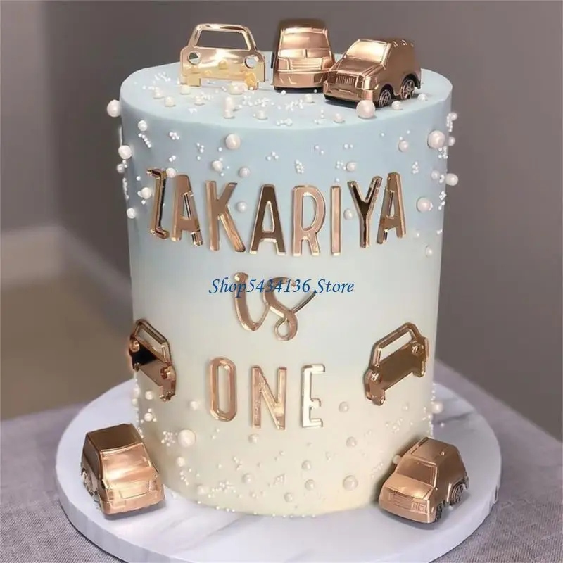 H7ED goldene Acryl-Alphabete-Kuchenaufsätze, 26 Stück, Kuchendekorationen zum Basteln, personalisieren Sie Kuchenbotschaften