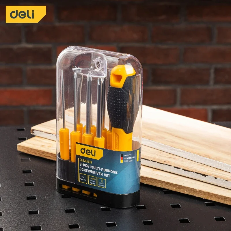 Deli High Quality 9 PCS 45 PCS Screwdriver Set Point-shape Y shape Handle Repair Hand Tool Household Maintenance Hand Tool Set