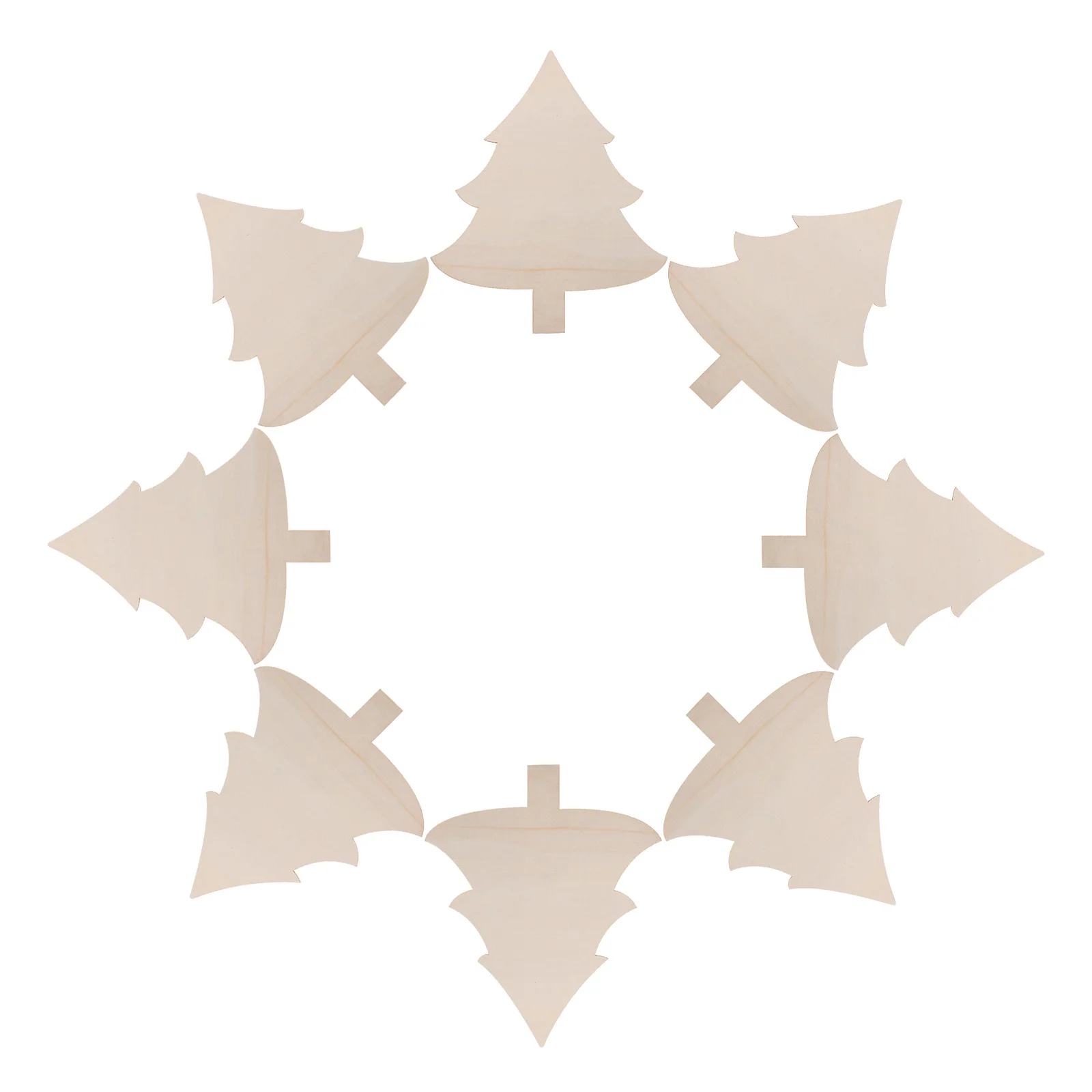 

8Pcs Wooden Christmas Tree Cutouts Unfinished Wood Slices DIY Crafts Blank Ornaments Rustic Holiday Decor Kids Projects