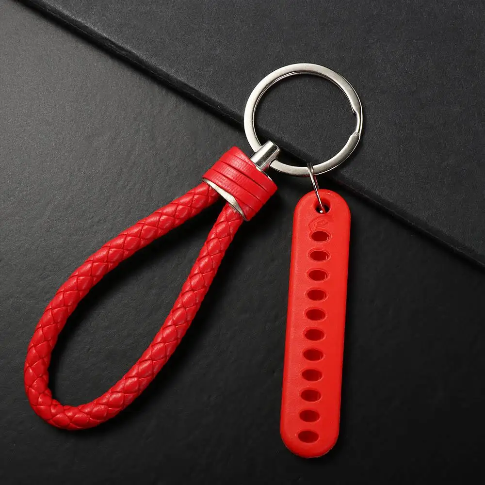 High Quality Leather Strap Anti-lost DIY Phone Number Keychain Car Key Holder Car Key Clip ​ Lanyard Keyring