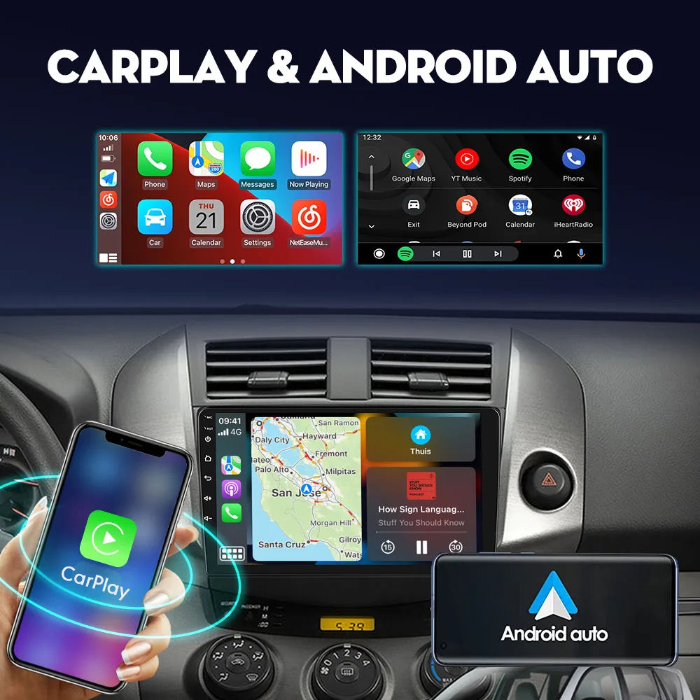 

Android Car Radio For Toyota RAV4 2007-2012 2Din Multimedia Video Player GPS Navigation Stereo Audio Head Unit Carplay 4G Wifi