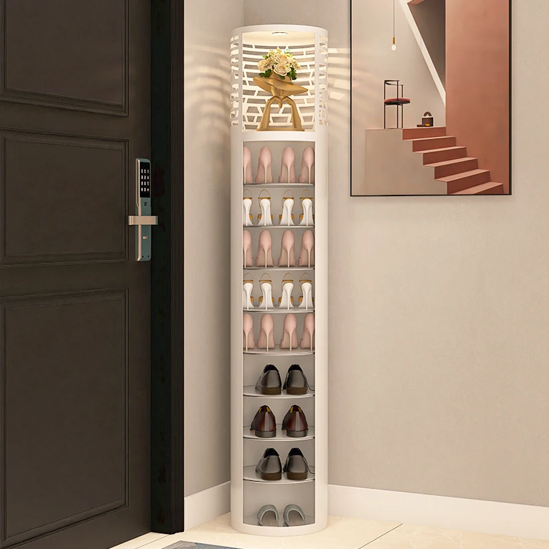 Shoe cabinet new home creative multifunctional rotary storage cabinet simple door shoe rack saves space.