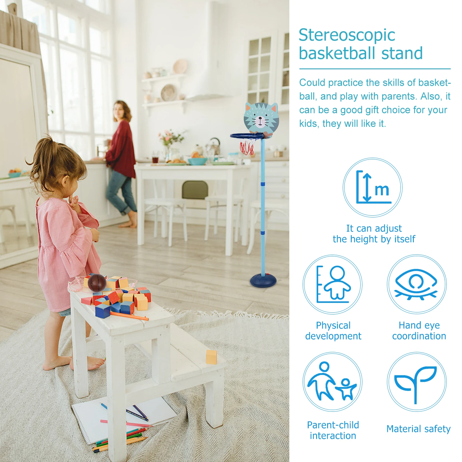 Cerceau de jeu de support de basket-ball pour enfants, fourniture d'entraînement de lancer de porte, jouets gonflables