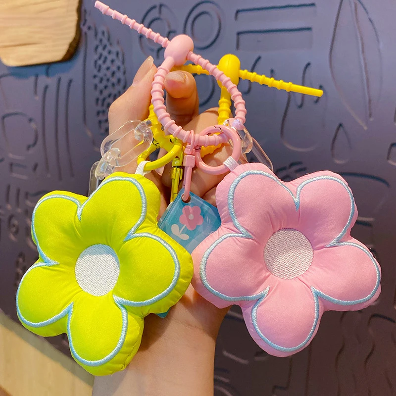 الأزياء محشوة المفاتيح قلادة حقيبة سحر زهرة حقيبة يد حلية لطيف الحبل سيارة مفتاح سلسلة سماعة حالة الديكور هدية #5