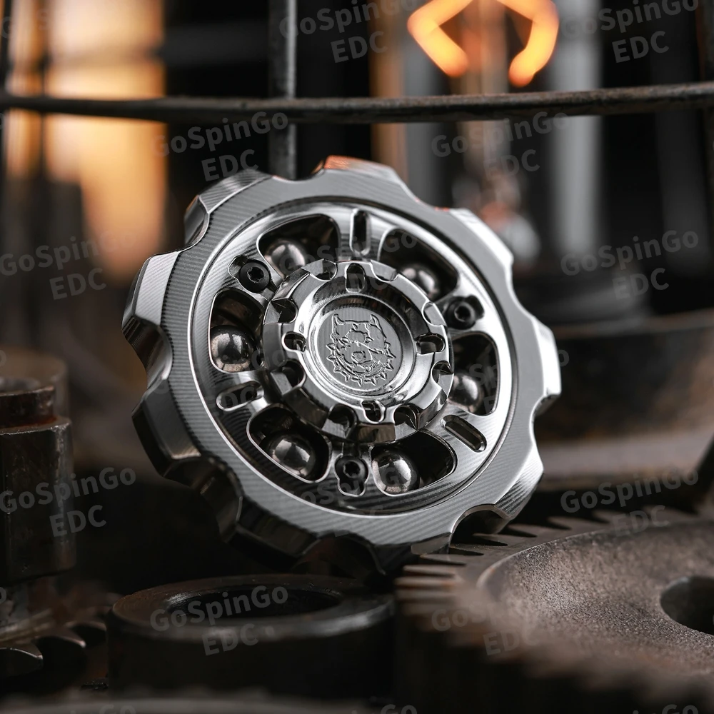 KTS EDC Big Tooth Explosion Damascus Fidget Spinner Fidget Toys For Adults Anxiety Relief Gadgets Original Designs