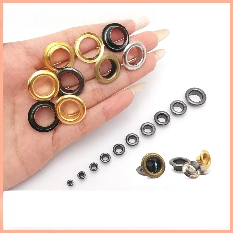 Copper Eyelets With Washers/No Gasket Grommet Repairing Round Eye Rings For Shoes Bag Clothing Skin Belt Hat Rivet 5#~9#