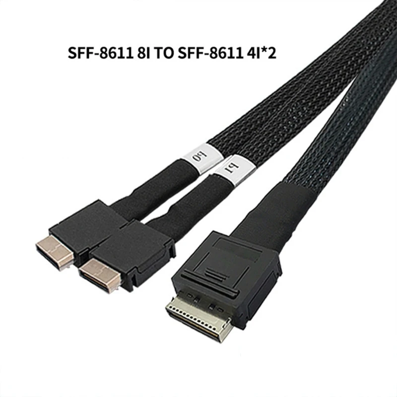 Quality Data Cable, SFF8611 8i to SFF8611 4ix2 Data Cable for Reliable Highly Speed Networking MultiDevice Connectivity