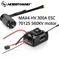 HOBBYWING EZRUN MAX4 HV 300A ESC 70125 560KV indukcyjny zestaw silnika bezszczotkowy do 1/5 RC zdalnie sterowany Model ciężarówka Buggy samochodu