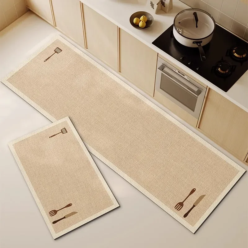 Kitchen Carpet Long Rug Waterproof Pvc Leather Floor Mat Non-slip Home Decoration Oil-proof Foot Mats Alfombra De Cocina 주방 깔개