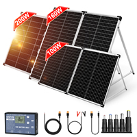 DOKIO-Anaka 100W 160W 200W Rigid Folding Solar Panel Monocrystalline Waterproof Solar Panel with 12V Controller Kit for Camping