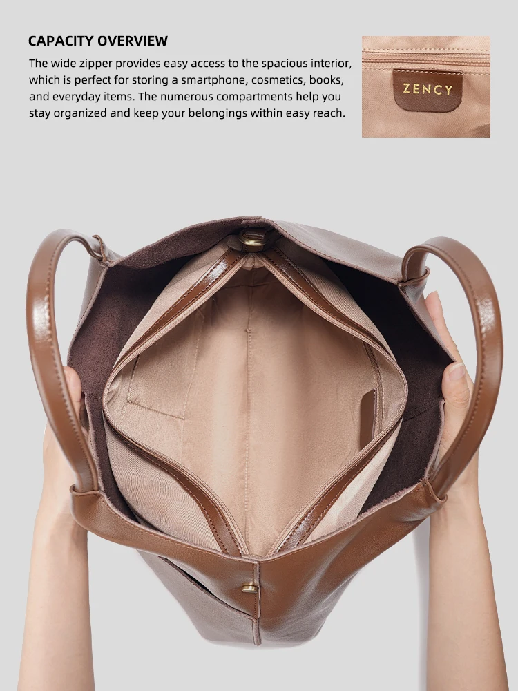 Soft Slouchy Totes Large Office Ladies Bag For Women 100% Genuine Leather Handbag Chic Shoulder Bag Crossbody Purse Laptop Sac view 4
