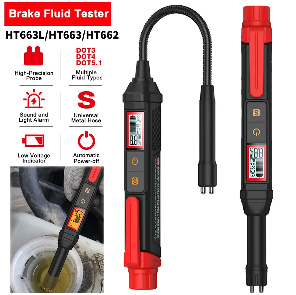 

Universal Brake Fluid Tester Accurate Automotive Brake Fluid Test Auto Car Brake Oil Moisture Detector for DOT3/DOT4/DOT5.1 Car
