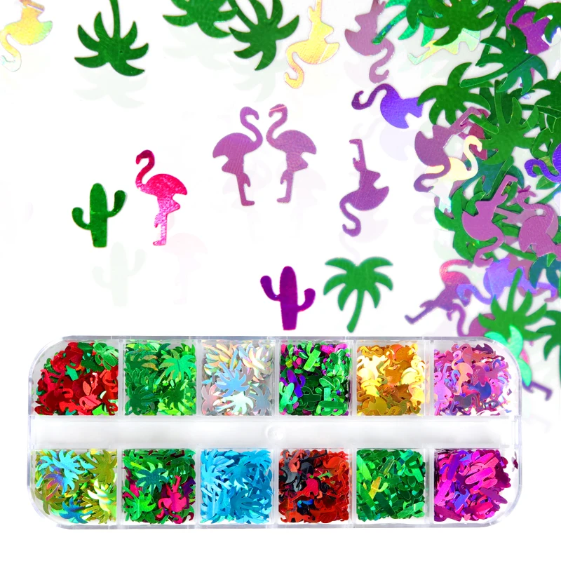 UV Epoxy Resin Filling Flamingo Coconut Tree Sequins Filler For Silicone Mold Glitter Crafts DIY Summer Beach Pendant Keychain