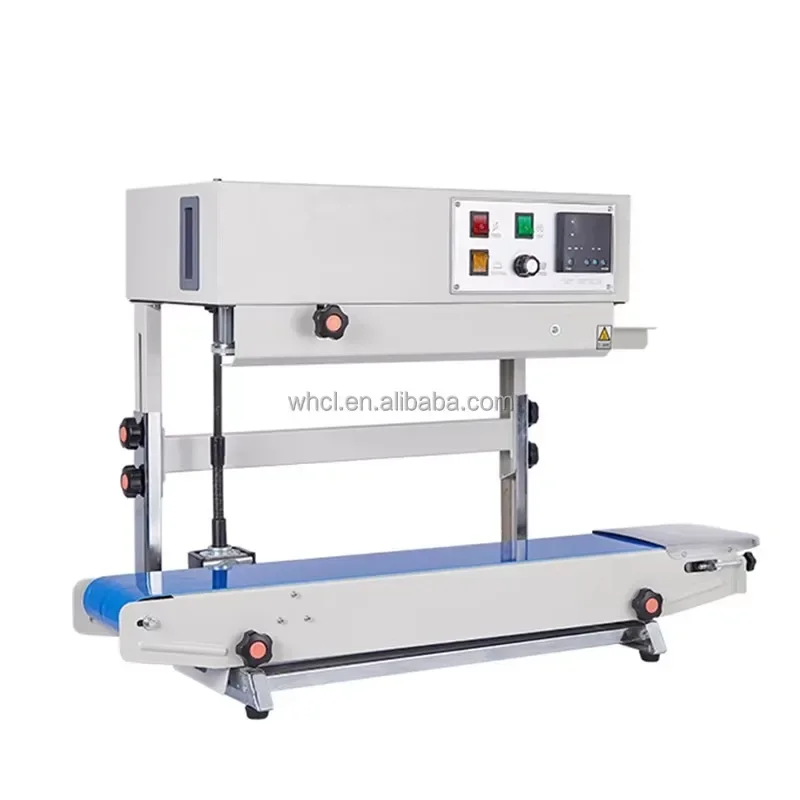 FR-900V Zipper Vertical PP PE Alum Foil Bag Automatic Pouch Food Band Sealer Continuous Sealing Machine