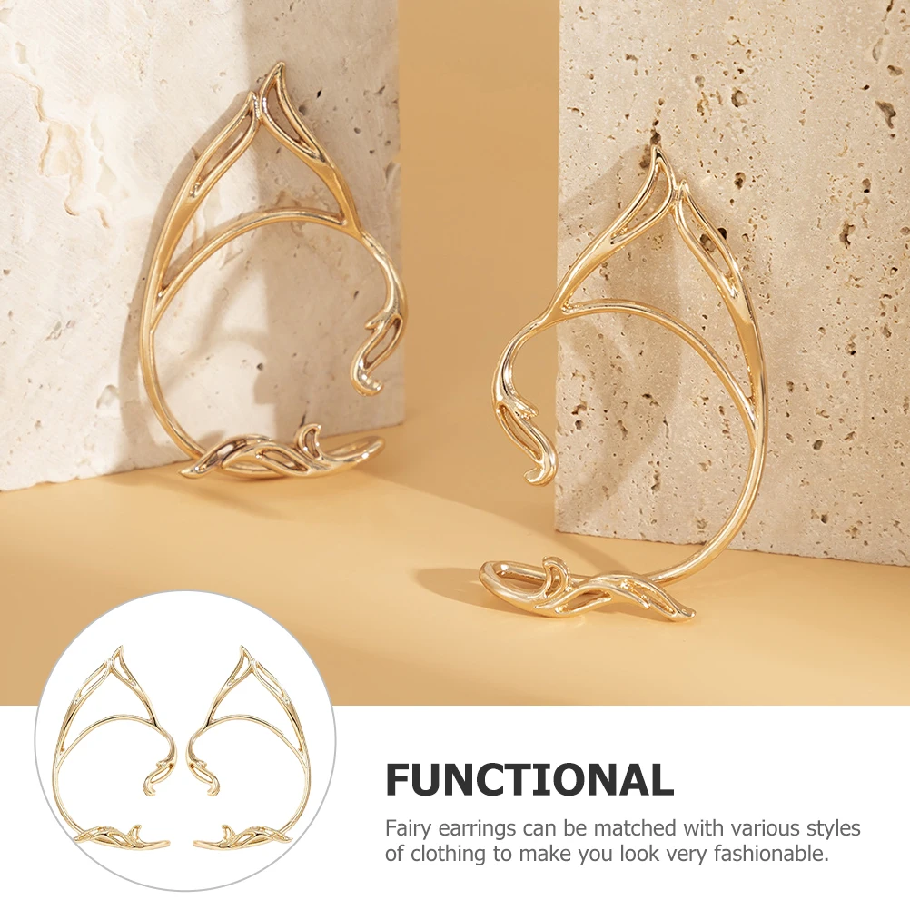 

1 Pair Cuff Fairy Non Piercing Lightweight Alloy Ear Jewelry Full Ear Cuff Earrings Women Fashionable Earrings For All Day Wear