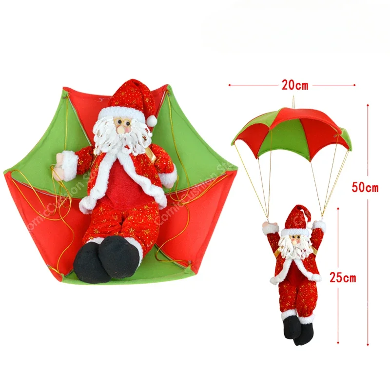 Christmas decorations parachute climbing rope hanging ceiling decoration storefront shopping mall hotel window scene layout