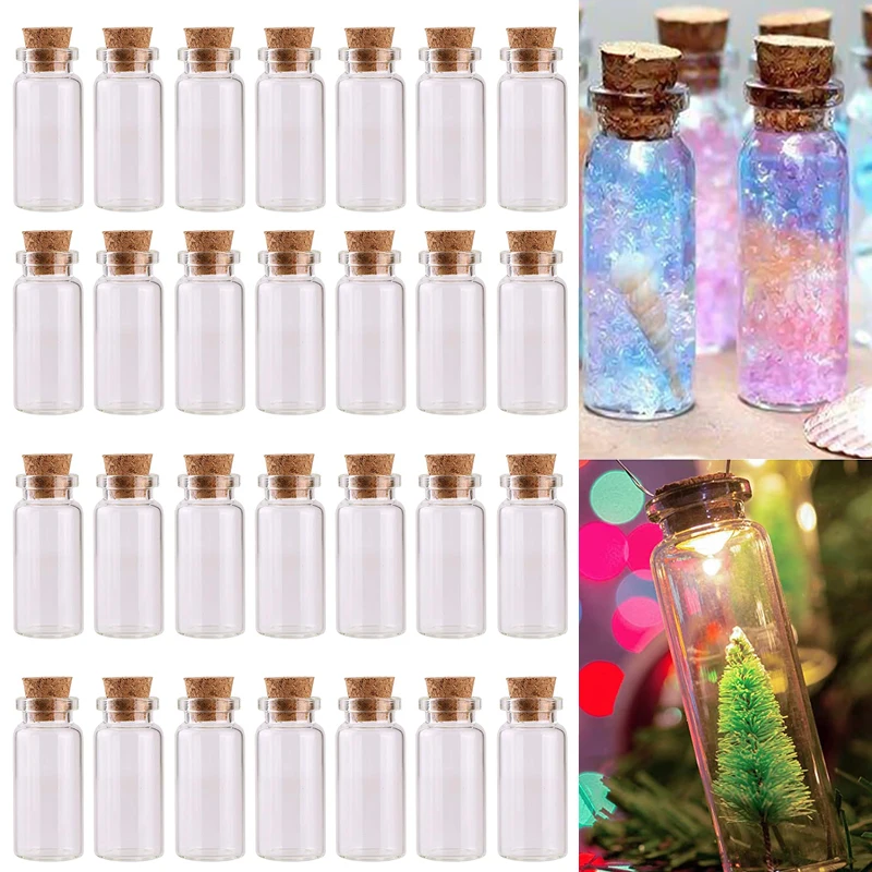 5 Stuks 5Ml-20Ml Lege Glazen Flessen W/Kurk Stoppers Wensen Fles Diy Decoratie Mini Glazen Flesjes Voor Bruiloft Feestartikelen