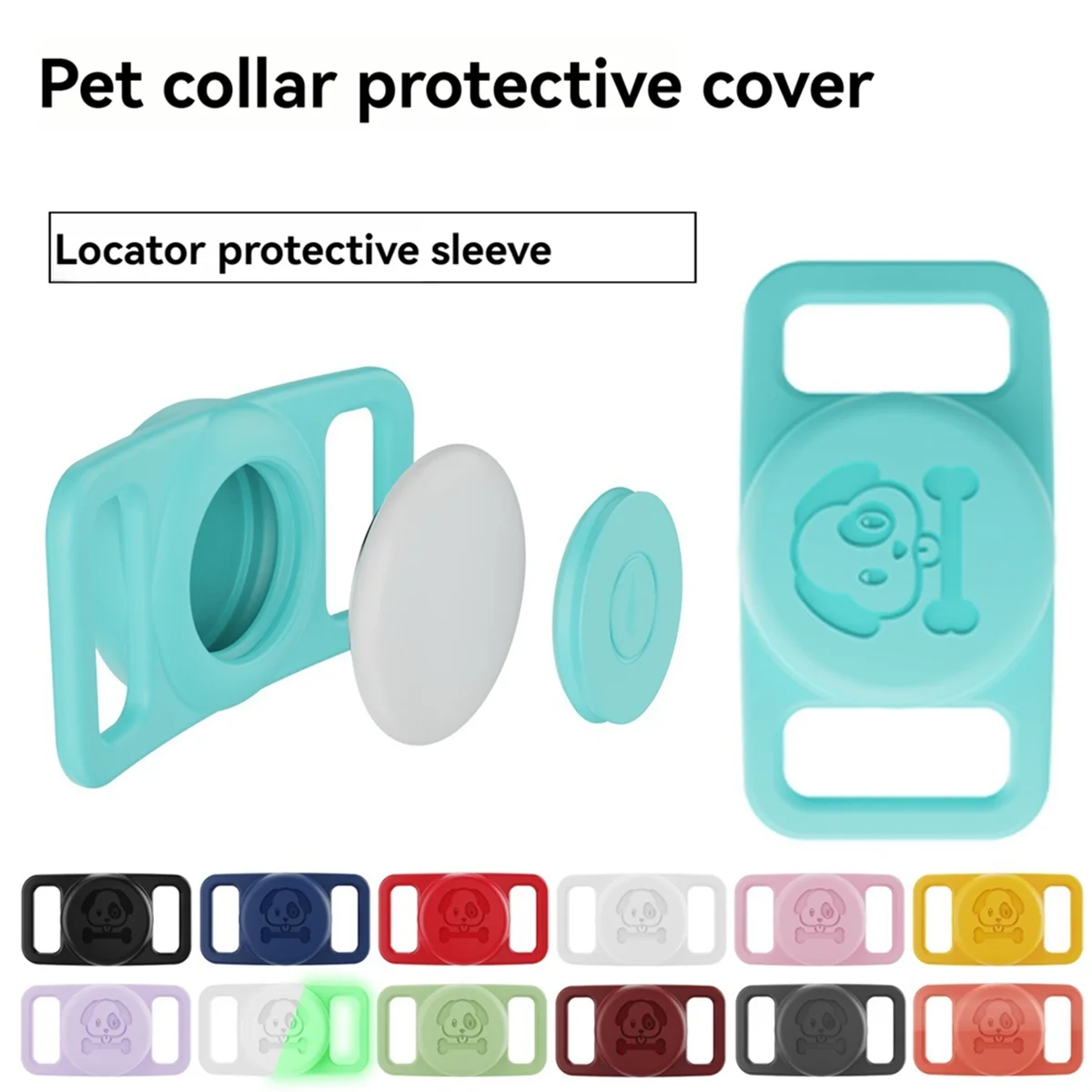 حافظة تحديد المواقع لجهاز Apple AirTag Pet من السيليكون لمنع فقدان الصفقة الفائقة باللون الأخضر المخضر